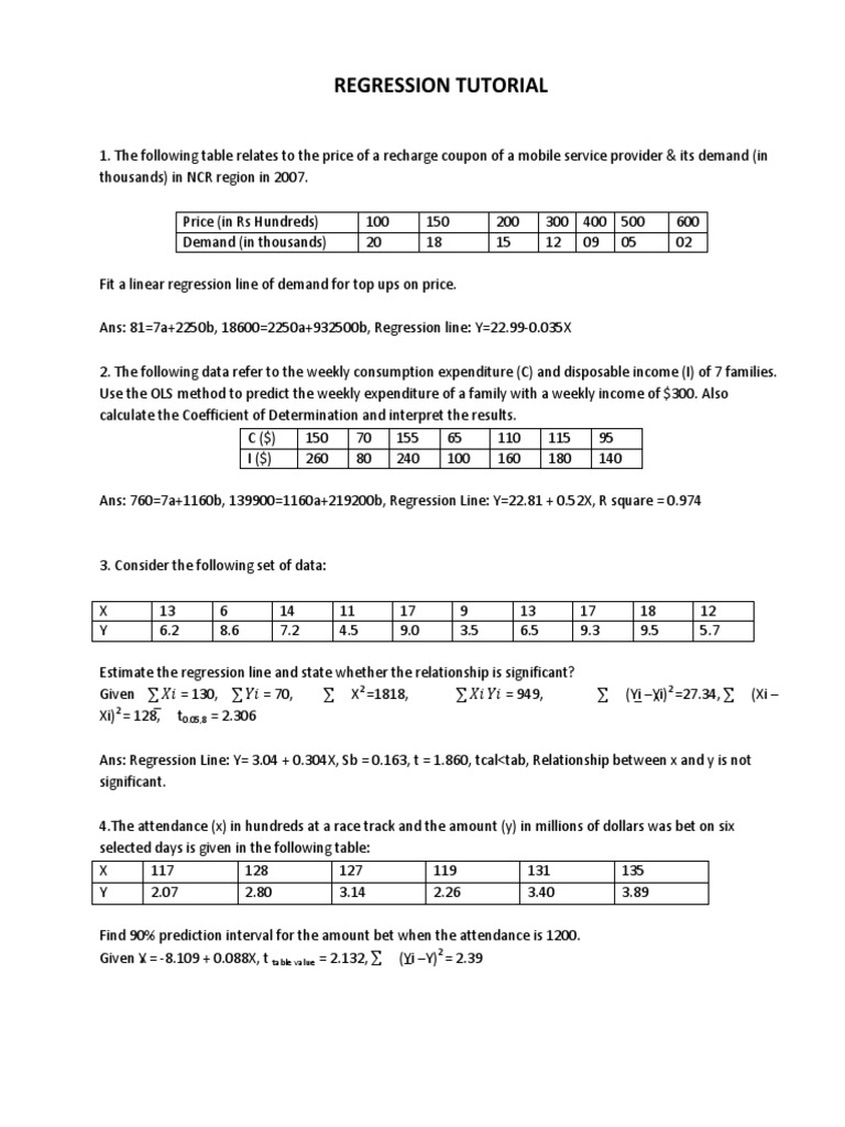 Linear Regression Analysis Tutorial | PDF