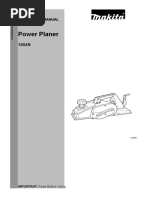 Power Planer: Instruction Manual