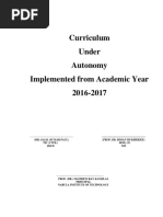 Curriculum Under Autonomy Implemented From Academic Year 2016-2017