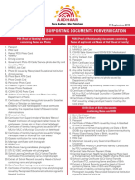 Valid Documents List