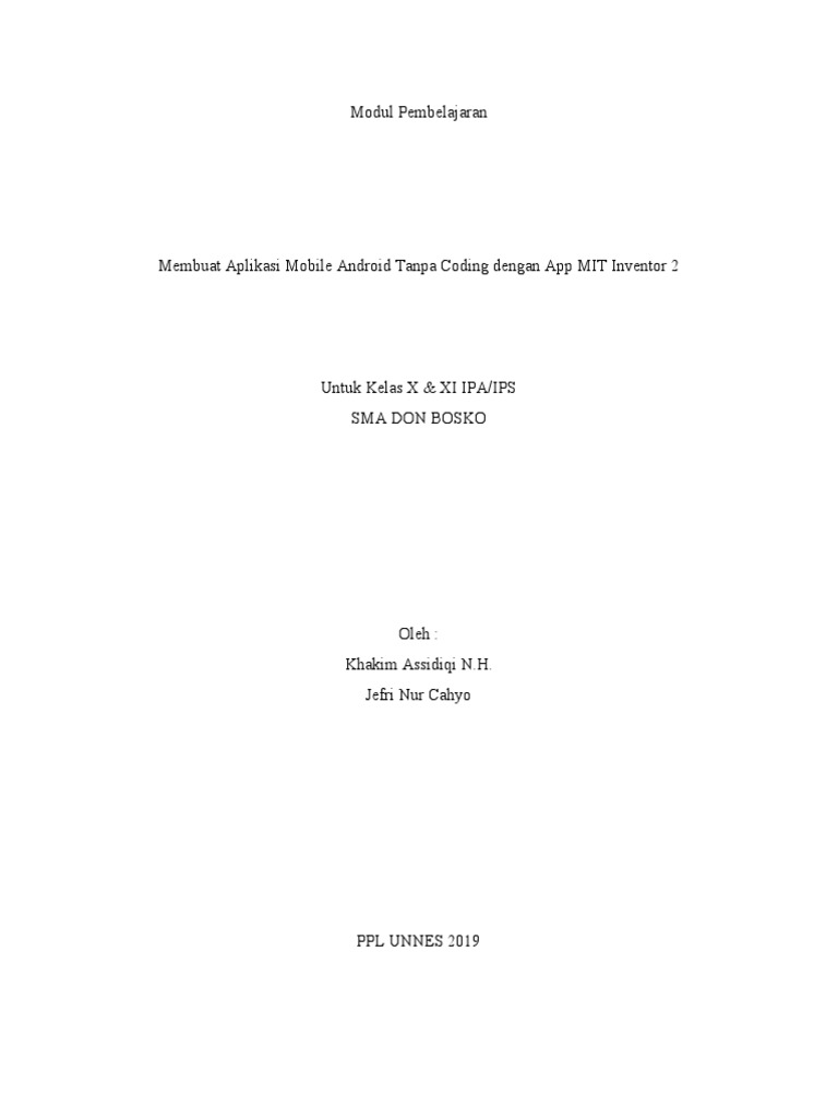 Modul Membuat Aplikasi Mobile Android Dengan App Mit Inventor 2 Pdf Pdf