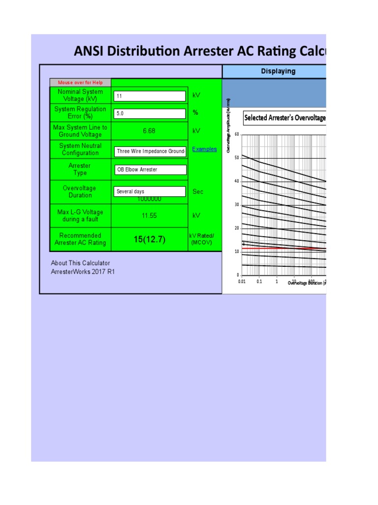 Arrester AC Rating Calculator Guide | PDF | Electric Power | Electronics