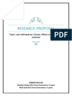 Research Proposal: Topic: Loan Delinquency: Causes, Effects and Exemption Schemes