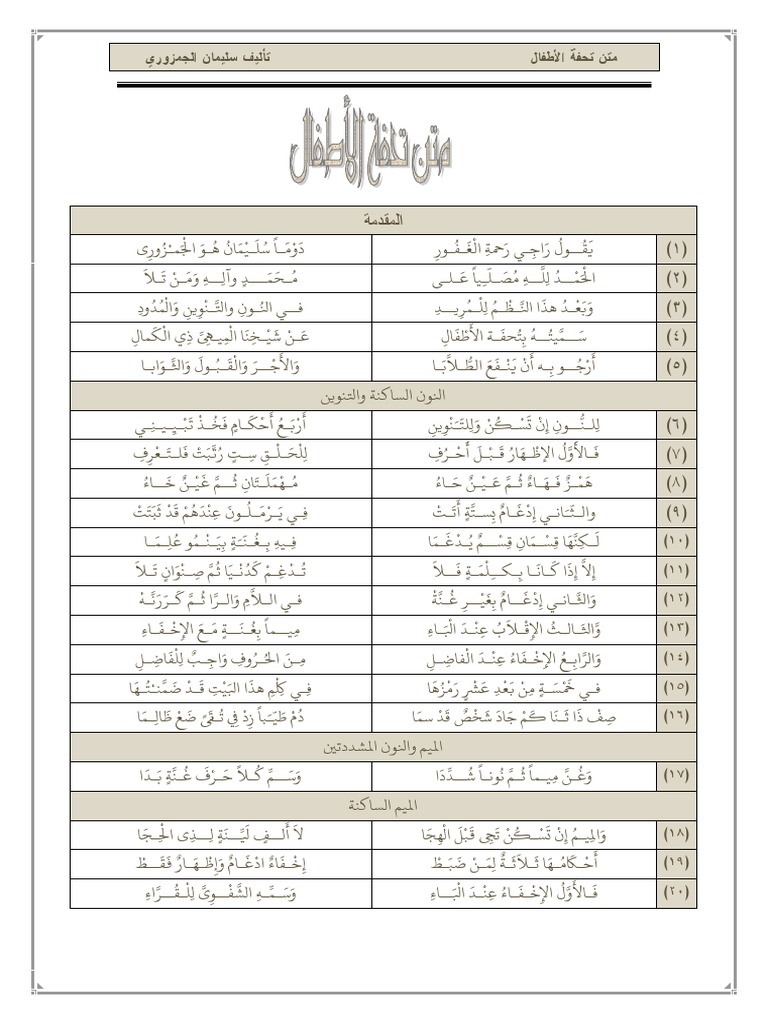 مكتبة نور متن تحفة الأطفال 2 pdf pdf