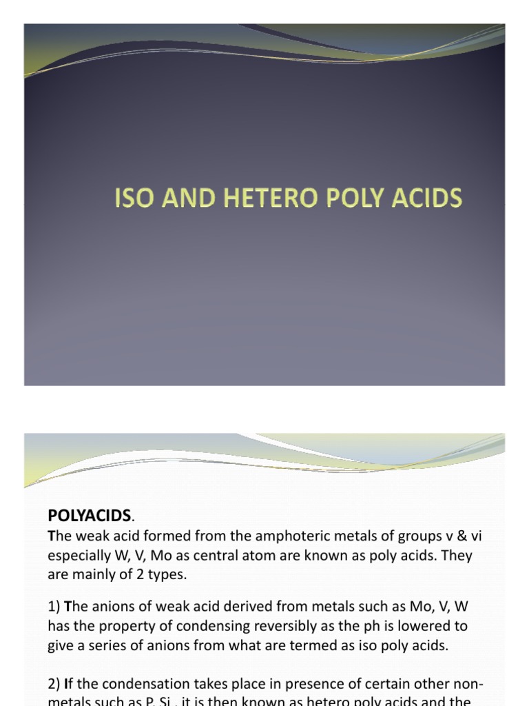 Iso And Hetropoly Acids Pdf Tungsten Acid