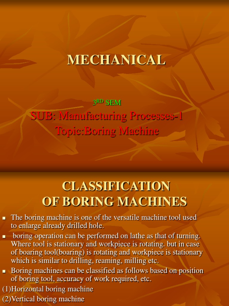 Classification and Components of Boring Machines A Focus on Horizontal
