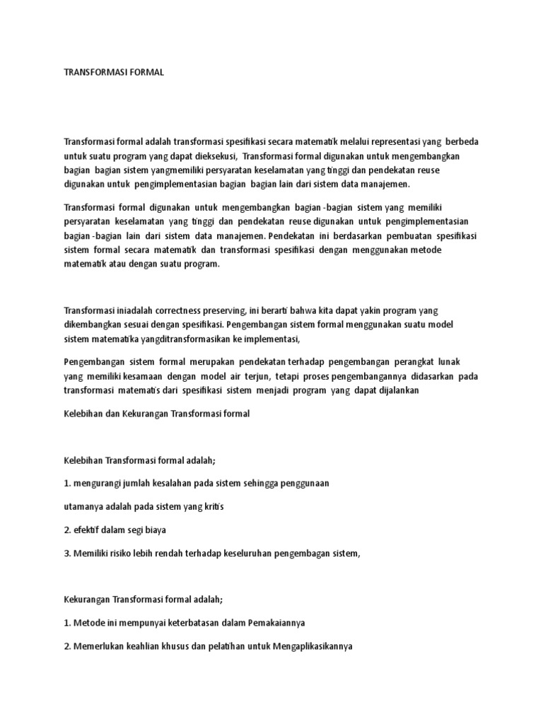Transformasi Formal | PDF