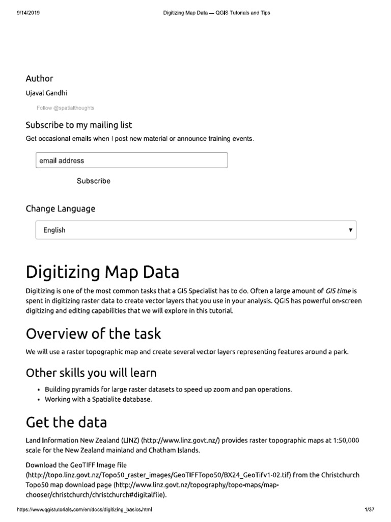 Digitizing Map Data - QGIS Tutorials and Tips PDF | PDF