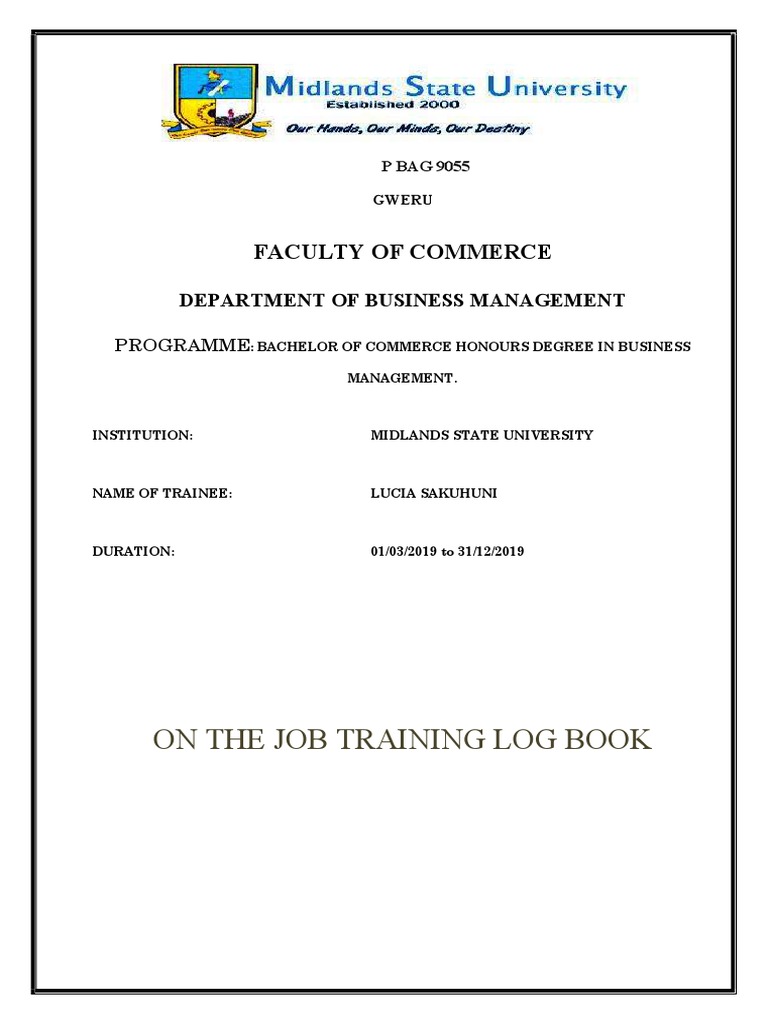 On The Job Training Log Book: Faculty of Commerce | PDF | Payroll ...