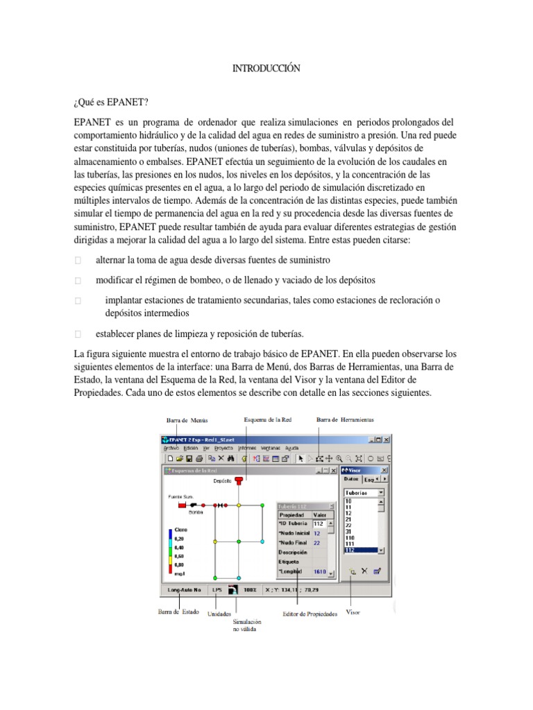 Guía Completa de Uso de EPANET | PDF | Ventana (informática) | Agua