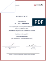 Certificate: Dr. Lasta Arshinta