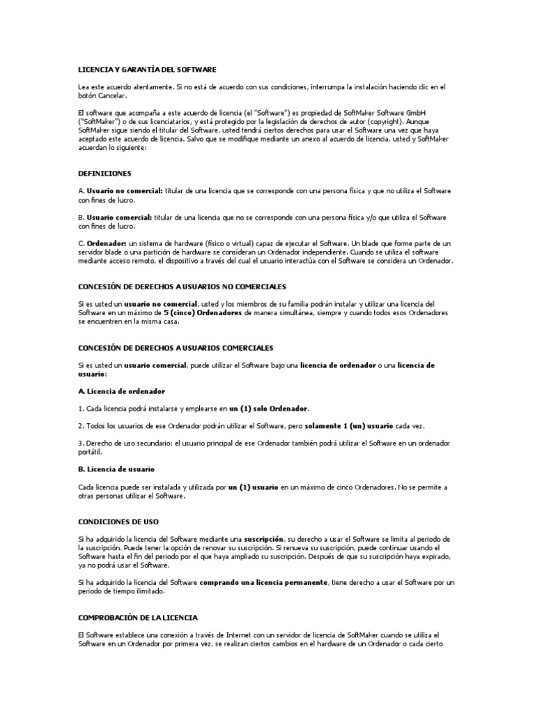 License Es | PDF | Software | Informática