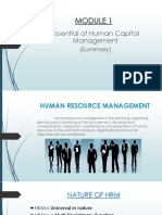 Essential of Human Capital Management: (Summary)