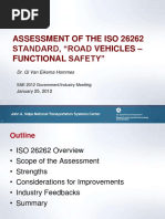 Assessment of The Iso 26262 Standard, "Road Vehicles - Functional Safety"