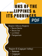 Regions of The Philippines & Its Provinces