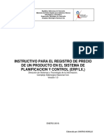 INSTRUCTIVO PARA EL REGISTRO DE PRECIO DE UN PRODUCTO ERP