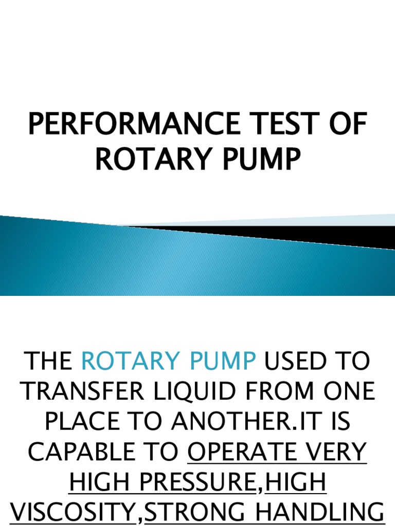 Performance Test of Rotary Pump | PDF | Pump | Gear