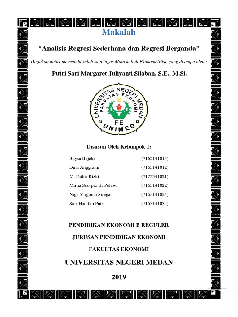 Makalah Analisis Regresi Sederhana Dan Berganda
