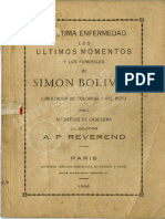 Ultima Enfermedad, Momentos y Funerales de Bolivar - Alejandro P. Reverend