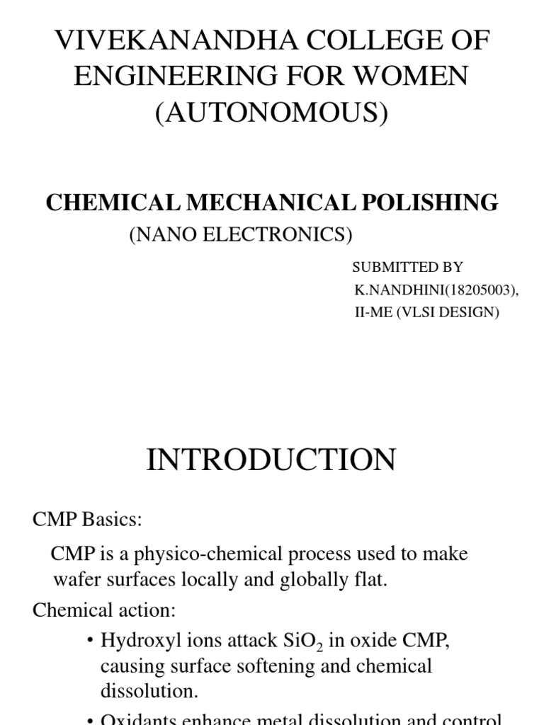 Overview of Chemical Mechanical Polishing | PDF | Building Engineering ...