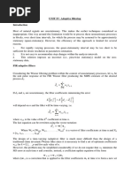 UNIT IV: Adaptive Filtering: N N, 0 N, 1 N, P T N N n-1 N-P T