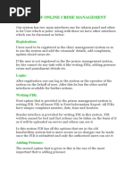 Modules of Online Crime Management System