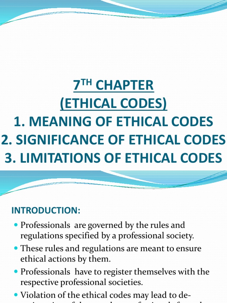 Understanding Ethical Codes in Professions | PDF | Profession ...