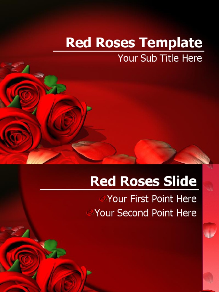 Red Roses PowerPoint Template | PDF | Career & Growth