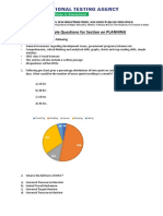 Sample Questions For Section On PLANNING: Question Will Broadly Cover The Following