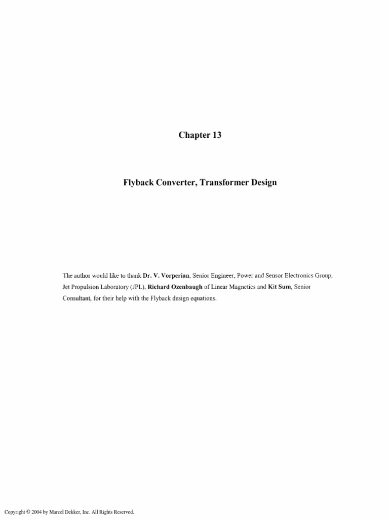 Transformer and Inductor Design Handbook Chapter 13 PDF Power