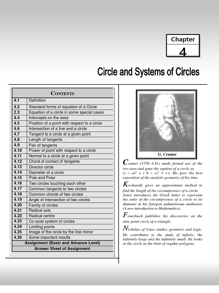 Circle and System of Circles | PDF | Circle | Triangle Geometry