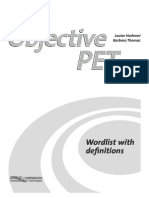 Objective PET. Word List With Definitions - 2010, 2nd - 46p PDF