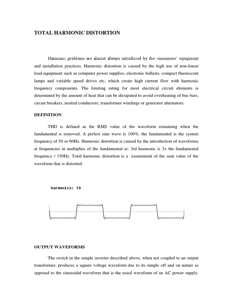THD Total Harmonic Distortion | PDF | Power Inverter | Manufactured Goods