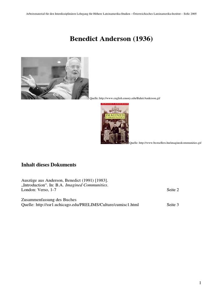 Anderson 1983 1991 Pdf Pdf Nationalism Racism