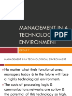 Management in A Technological Environment: Group 7