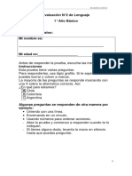 Evaluación N°2 Lenguaje para 1° Básico (F) PDF