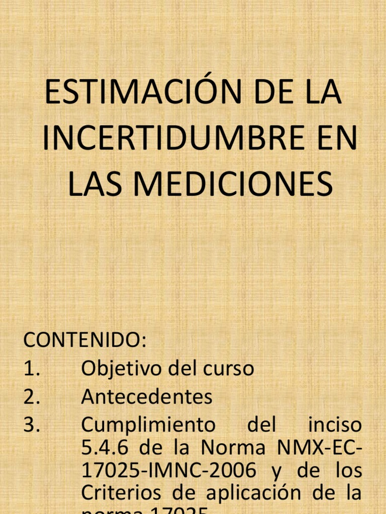 Estimación de La Incertidumbre de Medición | PDF | Medición | Calibración