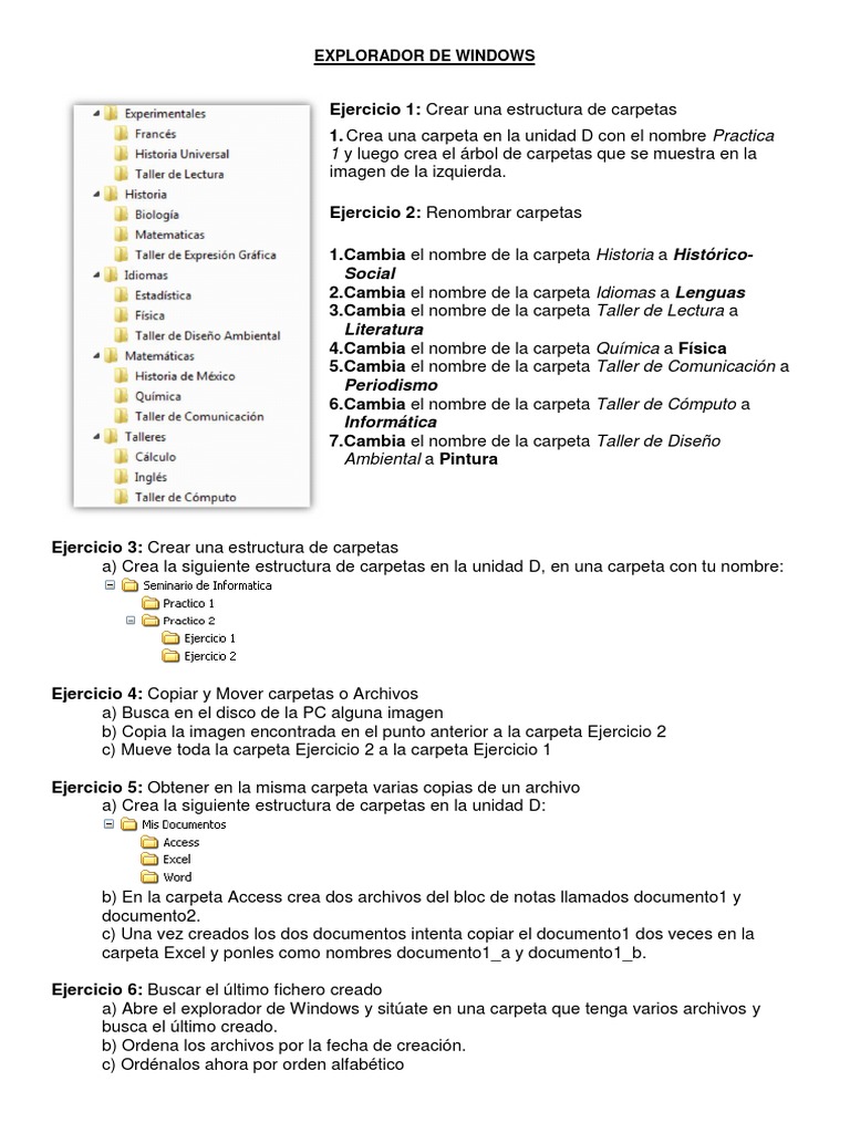 Tareas de Explorador y Word | PDF | Archivo de computadora | Microsoft ...