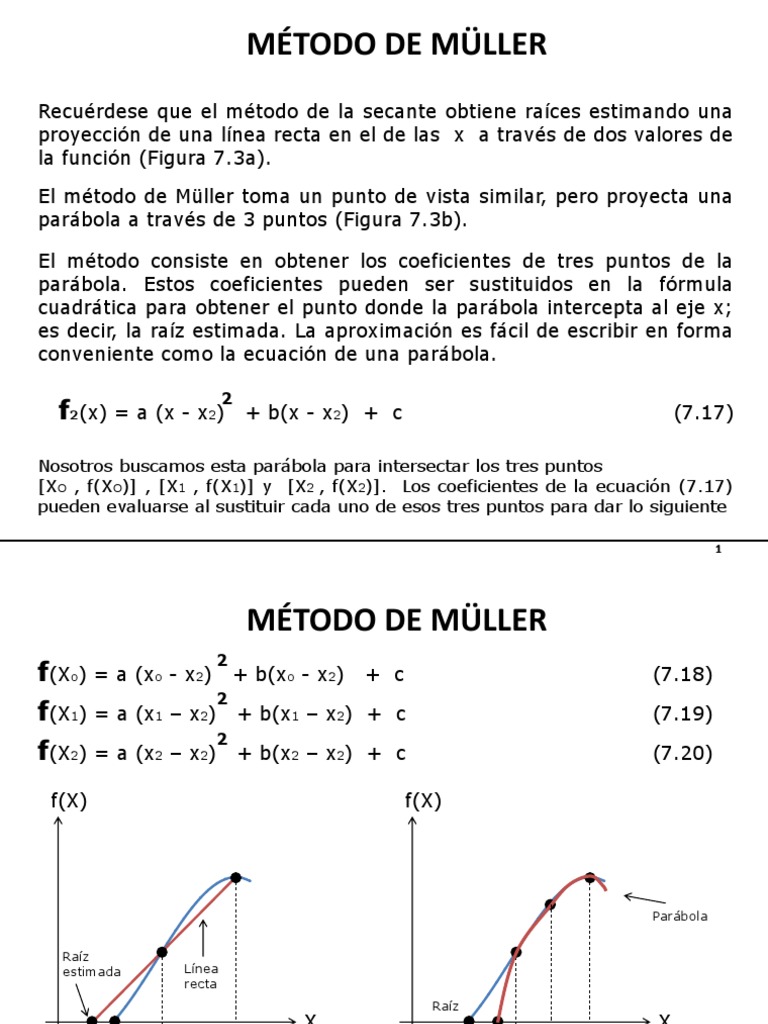 AN Tema 1 07 Muller | PDF | Ecuaciones | Ecuación cuadrática