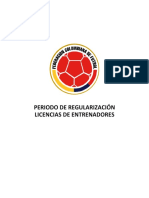 Periodo de regulacion licencias entrenadores