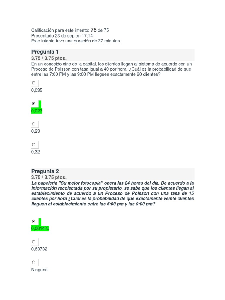 Examen Parcial Semana 4 Simulacion Gerencial 2018 | PDF | Probabilidad ...