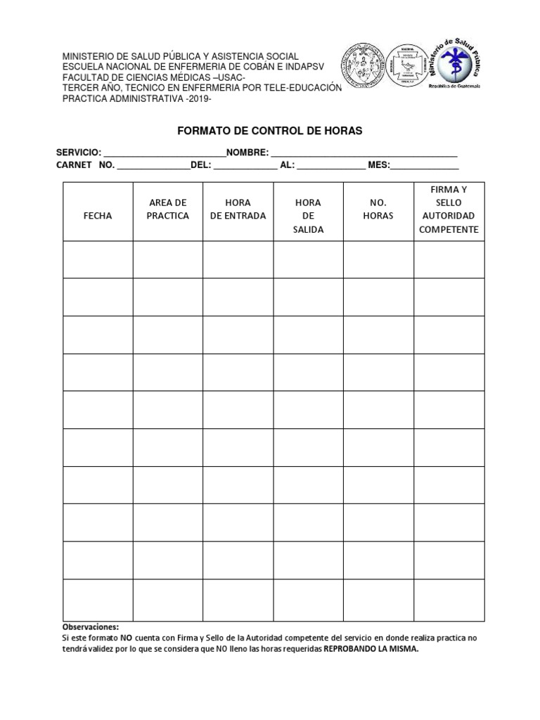 Control de Horas | PDF