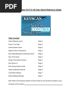 Keyscan System VII (7.0.19) User Quick Reference Guide: Table of Content