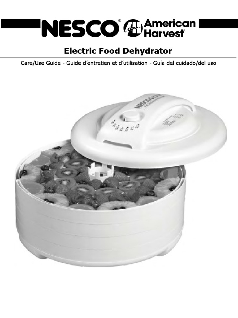 Nesco American Harvest Food Dehydrator fd61 Careuse PDF Jerky