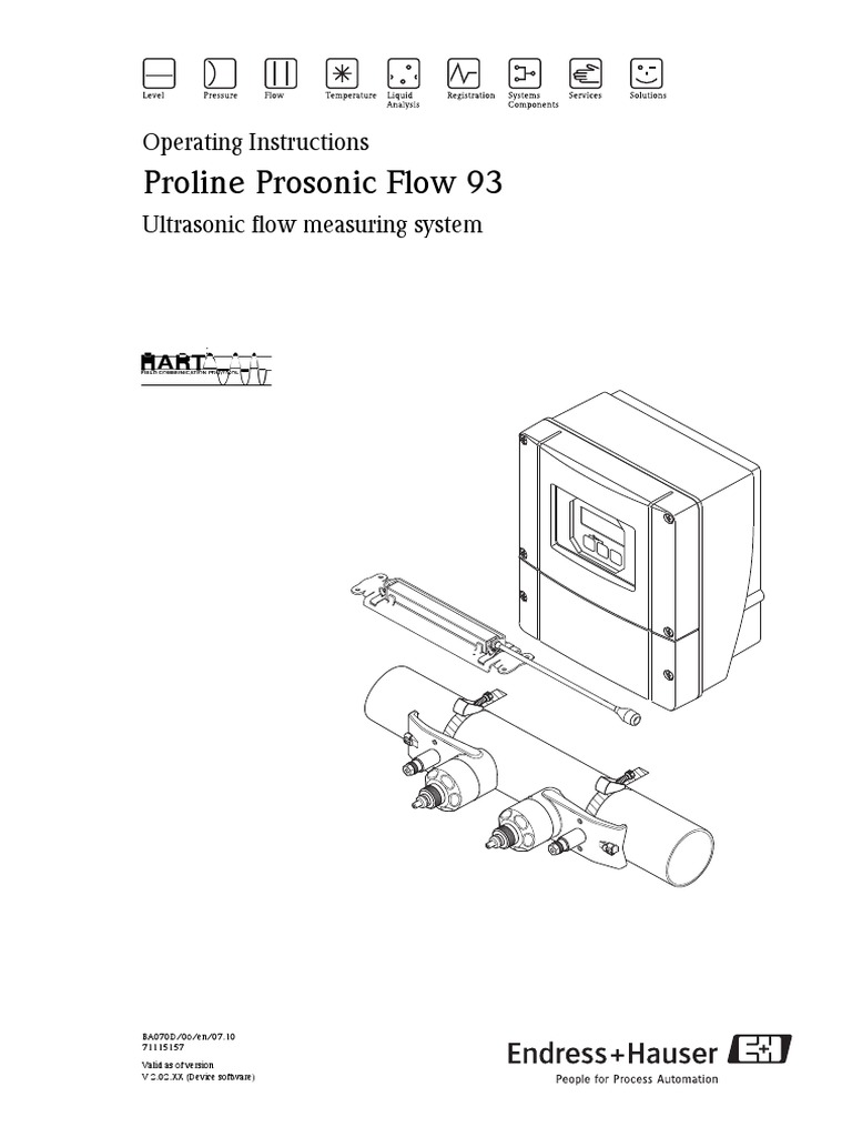Proline Prosonic Flow 93 PDF PDF Flow Measurement Pipe (Fluid