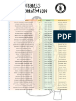 Lista de Catequesis Primera Comunión 2019