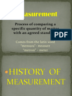 Process of Comparing A Specific Quantity of Matter With An Agreed Standard