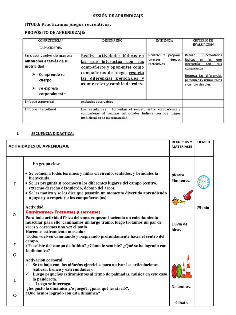 jurar Esencialmente Interacción SESIÓN 28 Educacion Fisica | PDF | Aprendizaje | Ocio