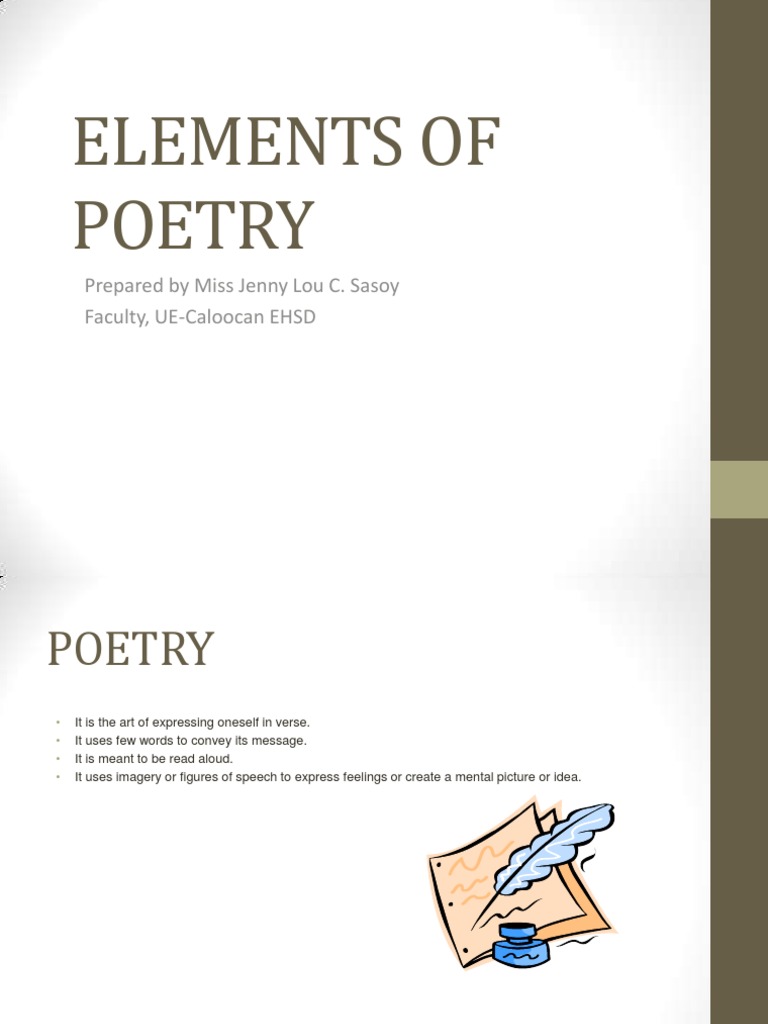 Elements of Poetry Grade 10 PDF | PDF | Metre (Poetry) | Poetry