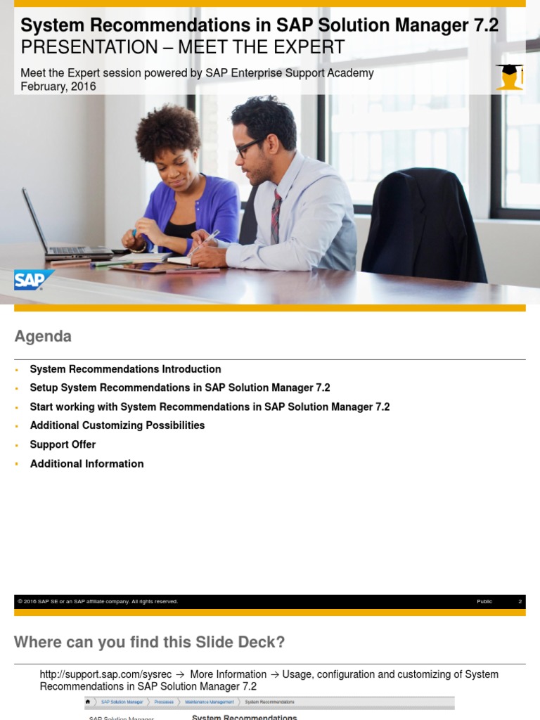System Recommendations in SAP Solution Manager 7.2 PDF | PDF | Sap Se ...